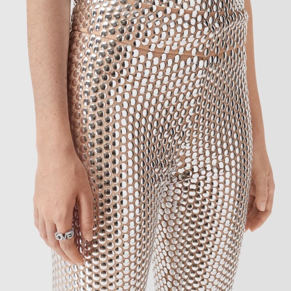 BURBERRY Metallic Paillette - embellished leggings NWT in Size 6 - Picture 2 of 4